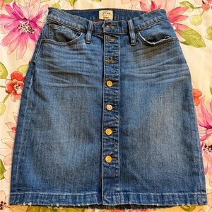 J. Crew Blue Denim Pencil Skirt Size 26 waist